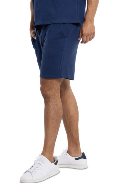 Spring + Mercer Relaxed Drawstring Shorts In Midnight Blue