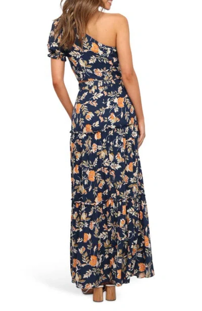 Petal And Pup Petal & Pup Deaville Floral Tiered Maxi Skirt In Blue