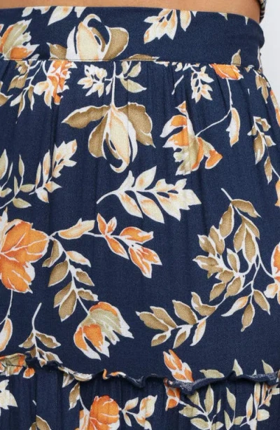 Petal And Pup Petal & Pup Deaville Floral Tiered Maxi Skirt In Blue