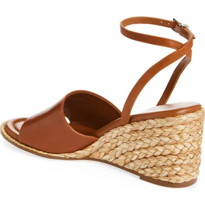 Nordstrom Arlene Ankle Strap Wedge Sandal In Rust Argan Oil