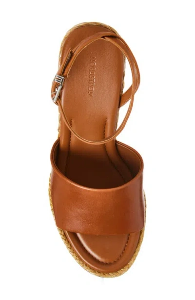 Nordstrom Arlene Ankle Strap Wedge Sandal In Rust Argan Oil