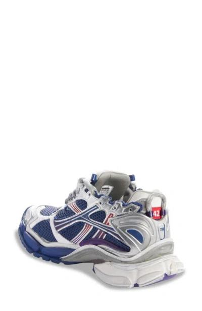 Balenciaga Mesh Panel Runner Sneakers Reflective Elements In Blue