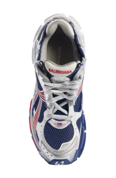 Balenciaga Mesh Panel Runner Sneakers Reflective Elements In Blue