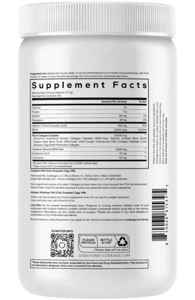 Codeage Multi Collagen Colostrum Powder Platinum, Grass-fed, Bovine Colostrum, Lactoferrin In White