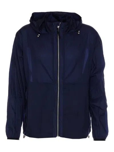 Premiata Blue Jacket With Frontal Zip Closure In Blue