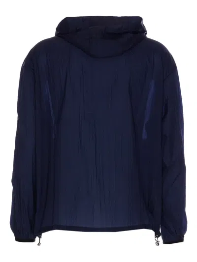 Premiata Blue Jacket With Frontal Zip Closure In Blue