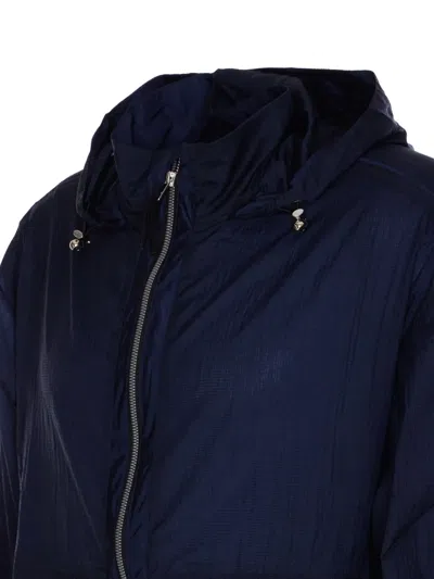 Premiata Blue Jacket With Frontal Zip Closure In Blue