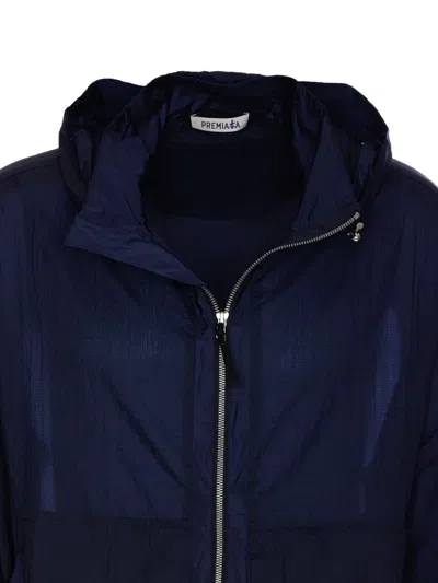 Premiata Blue Jacket With Frontal Zip Closure In Blue