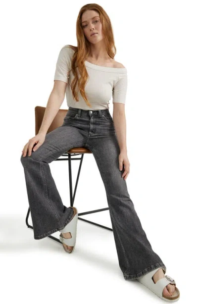 Lee High Waist Flare Leg Jeans In One Dark Night