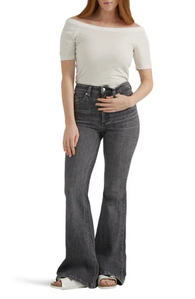 Lee High Waist Flare Leg Jeans In One Dark Night