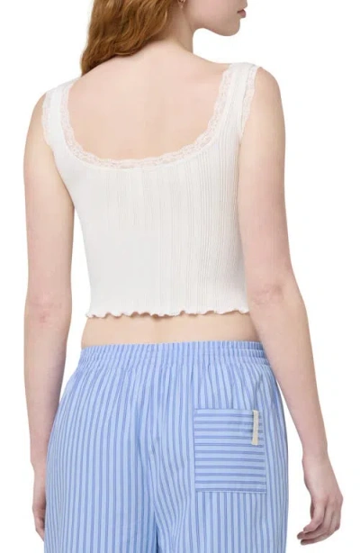 Florence By Mills Lace Trim Crop Tank In Jet Stream