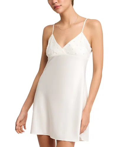 Rya Collection Imitation Pearl Charmeuse Chemise In Ivory