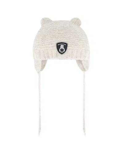Deux Par Deux Unisex Knit Hat With Ears Off - Baby In Whisper White