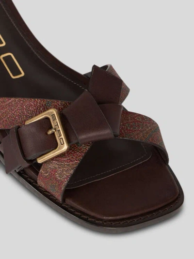 Etro Paisley-pattern Slides In Braun