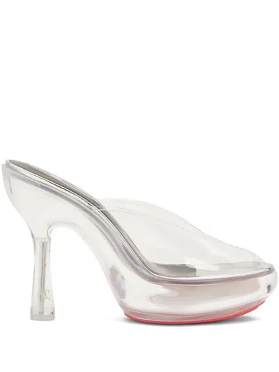 Diesel Heel Sandals With Transparent Platform Sole In White