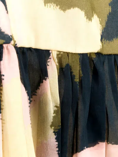 Roberto Collina Blue Cotton Silk Dresses In Multi