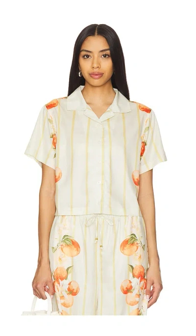 La Porte Ruby Short Sleeve Boxy Shirt In Multi