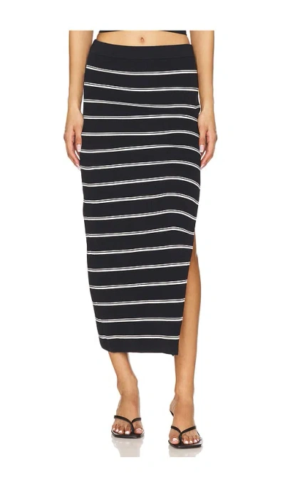 L*space Amalfi Side-slit Midi Skirt In Black