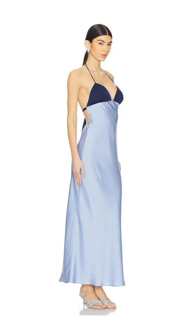 Nia Wolfe Dress In Chambray & Navy