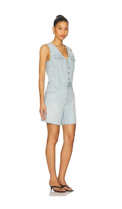 Levi's Vest Light Wash Button-front Denim Romper In Rom Com