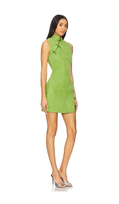 Sau Lee Ines Tweed Mini Dress In Apple Green