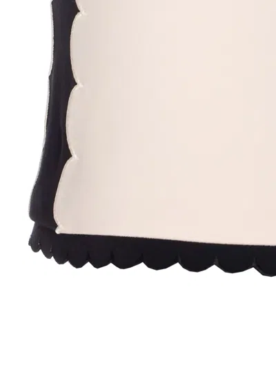 Elisabetta Franchi High Waist Scalloped Hem Shorts With Contrast Trim In Pink