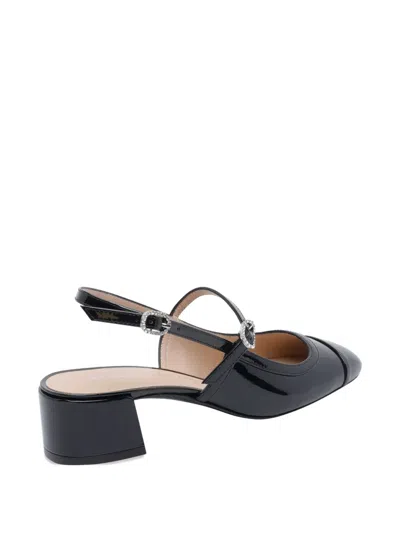 Stuart Weitzman Kenna Block Slingback 45 In Black