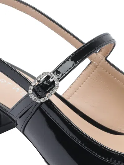 Stuart Weitzman Kenna Block Slingback 45 In Black