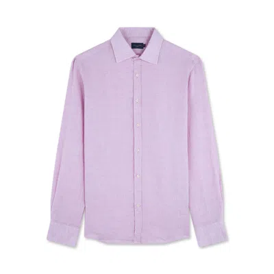 Paul & Shark Camicia In Lino Con Collo Alla Francese In Rosa Chiaro
