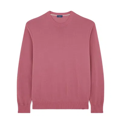 Paul & Shark Maglia Girocollo In Fresco Cotone In Rosso Rosato