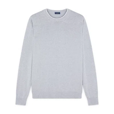 Paul & Shark Maglia Girocollo In Cotone E Seta Con Profilo A Contrasto In Grigio Tortora
