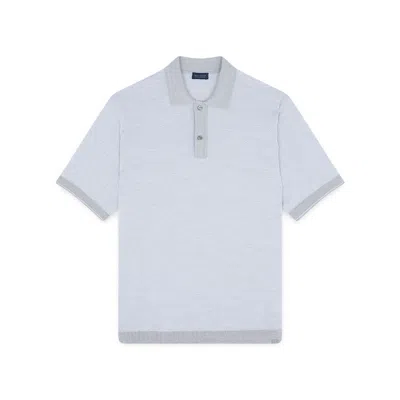 Paul & Shark Polo In Cotone E Seta In Bianco-grigio