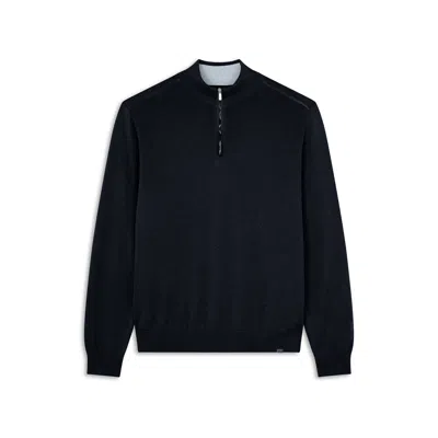 Paul & Shark Half-zip Sweater In Cotton And Cashmere In Black