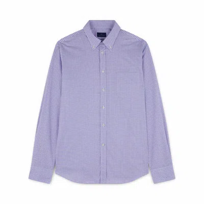 Paul & Shark Camicia In Cotone Con Motivo A Quadri In Bianco Quadri Azzurro Rosa