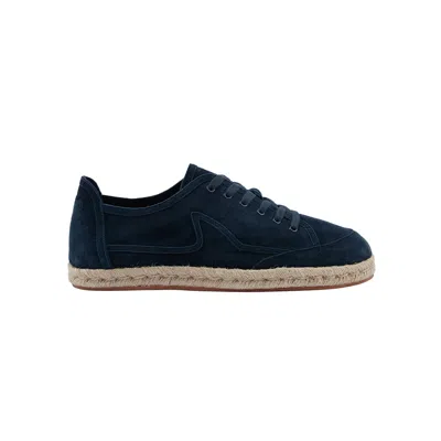 Paul & Shark Espadrillas Lace-up In Suede In Blu