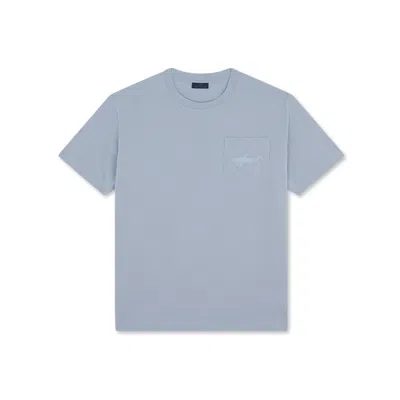Paul & Shark T-shirt In Cotone Aqua Touch Con Ricamo Shark In Azzurro Chiaro