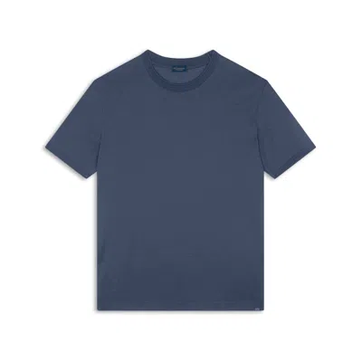 Paul & Shark T-shirt In Light Jersey Di Cotone Tinto Capo In Blu