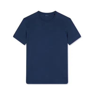 Paul & Shark T-shirt In Light Jersey Di Cotone Tinto Capo In Blu
