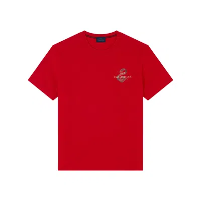 Paul & Shark T-shirt In Jersey Di Cotone Year Of The Snake In Rosso