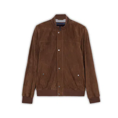 Paul & Shark Bomber In Suede Aqualeather In Pernice