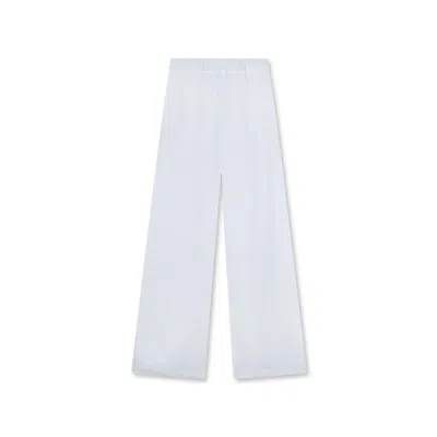 Paul & Shark Pantalone Wide Leg In Lino In Bianco