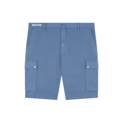 Paul & Shark Bermuda Cargo In Cotone Chino Tencel In Avio