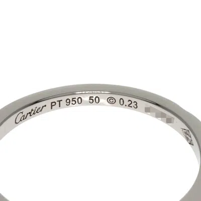 Pre-owned Cartier Silver Platinum 950 Band Ring ()