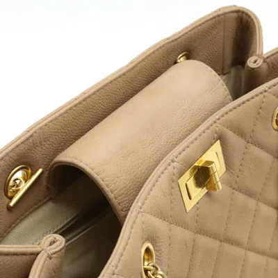 Pre-owned Chanel Beige Caviar Leather Shoulder Bag Tote Bag ()