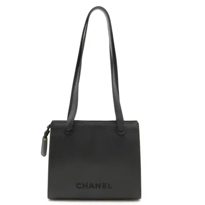 Pre-owned Chanel Black Caviar Leather Shoulder Bag Tote Bag ()
