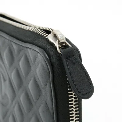 Pre-owned Chanel Black Leather Long Wallet (bi-fold) ()