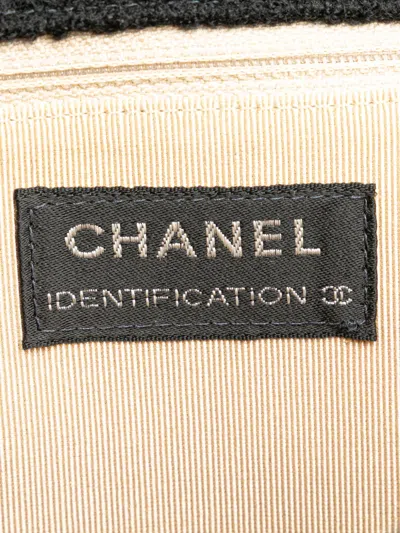 Pre-owned Chanel 1997-1999 Jumbo Reissue 2.55 Choco Bar Wool Felt Identification Flap Shoulder Bag In Black
