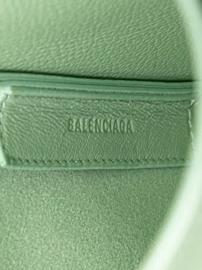 Pre-owned Balenciaga 2021-2024 Pebbled Calfskin Tool 2.0 North South Xs Tote Satchel In Green