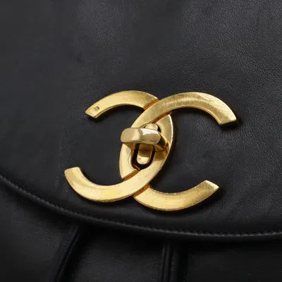 Pre-owned Chanel Black Navy Leather Backpack () In Black, Navy