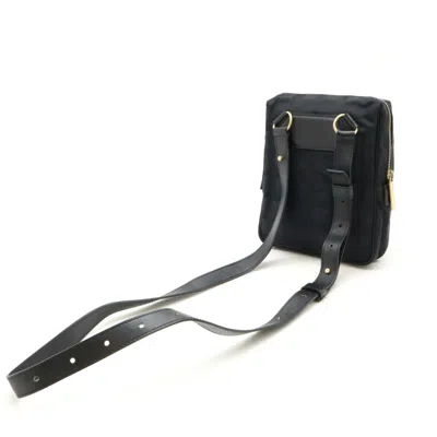 Pre-owned Chanel Black Nylon Jacquard Leather Pochette Shoulder Bag ()